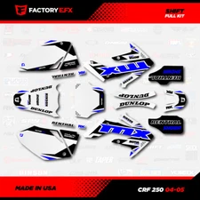 White & Blue Shift Racing Graphics kit fits Honda Crf250 04-05 Crf 250 Decal