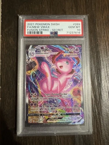 Mew VMAX Alt Art Secret Rare Full Art Holo Fusion Strike 269/264 PSA 10