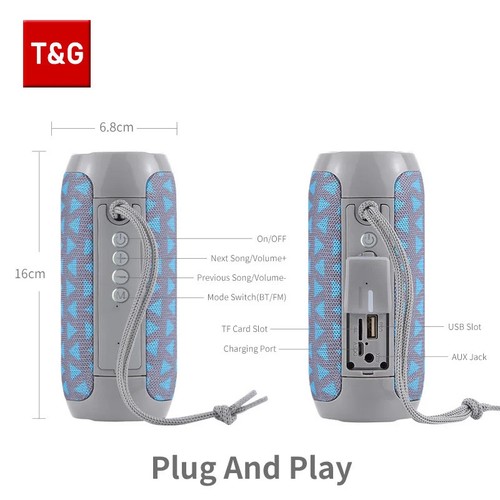 CASSA PORTATILE BLUETOOTH TG117 IMPERMEABILE SPEAKER ALTOPARLANTE 10W WIFI USB - Foto 6 di 58
