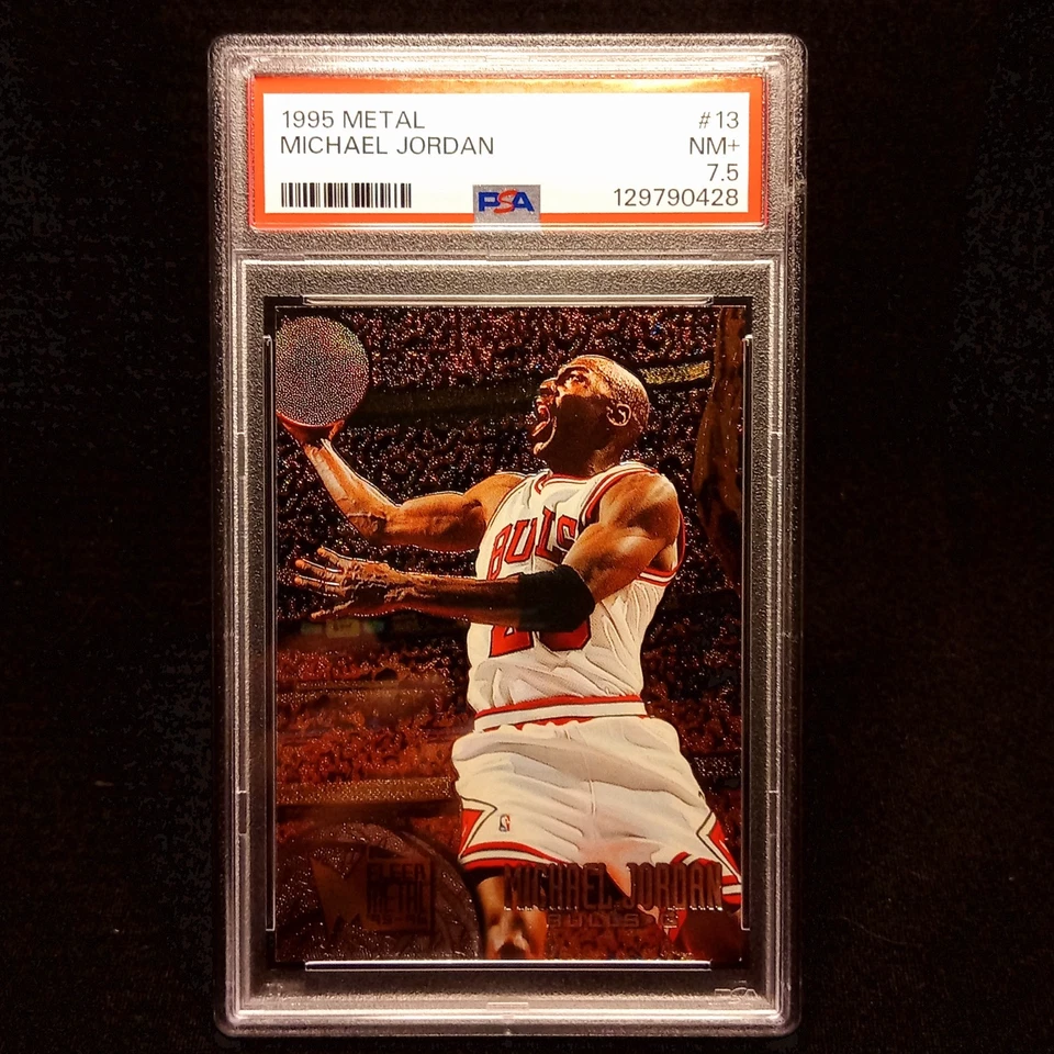 1995-96 Fleer металл - Майкл Джордан #13 PSA 7,5 - L🏀🏀KS намного лучше! - Изображение 2 из 4