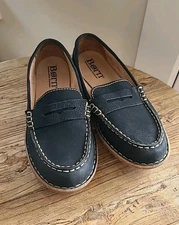 Born Nerina Loafer - Black Nubuck Leather Size 6.5- Mexico Thick Rubber Sole