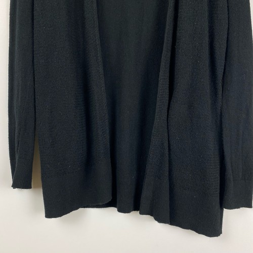 Loft Cotton Cashmere Blend Cardigan Sweater Open Front Black Womens Size XS - Picture 5 of 10