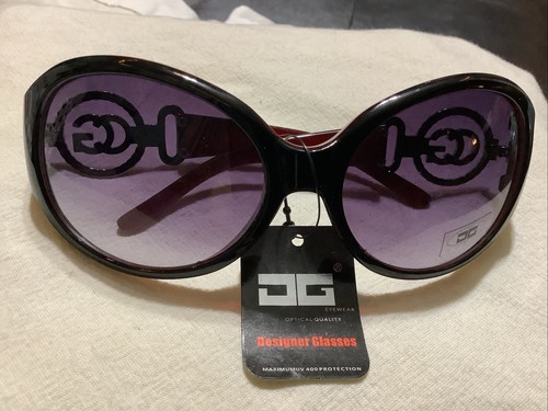 CG Eyewear Celebrity Inspired Vintage 2005 Damen Sonnenbrille - Schwarz/Silber/Rot - Bild 1 von 18