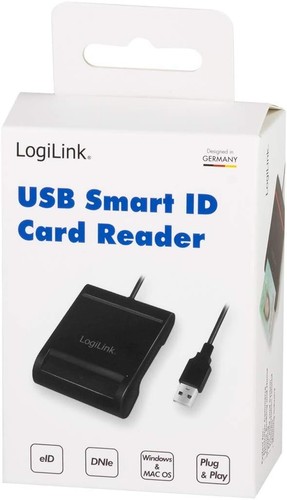 LogiLink USB 2.0 Smart-ID-Kartenleser für Ihre IC/ID-Karte, für Windows und Mac - Afbeelding 3 van 9