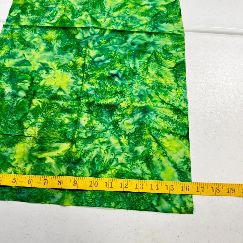 蜡染绗缝面料棉质绿色扎染花卉16x30 — 第 3/4 张图片