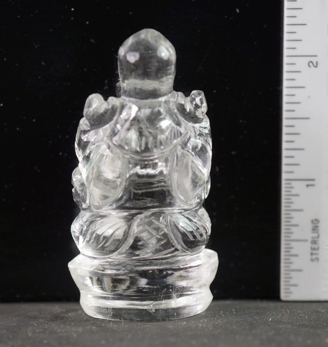 Himalayan Clear Quartz Carved GANESHA (#12) 2.2" Tall - Weighs 41.9 grams - Picture 3 of 3