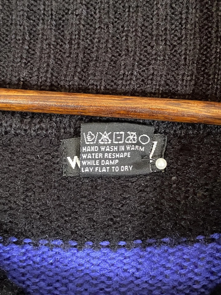 Vestido Suéter Wet Seal Para Mujer Pequeño Negro Azul Rayas Capucha Cuello Manga Corta Foto 3 de 4