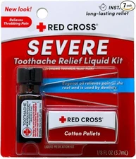 3 Pack Red Cross Toothache Complete Medication Kit Instant Pain Relief 0.12 Oz
