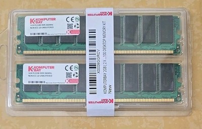 Lot of 2 KOMPUTER1GB PC2100 DDR 266MHzNON ECC LD UNBUFFERED