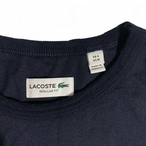 Lacoste Pullover Weste Herren 4 US M Blau Wolle V-Ausschnitt Krokodil Logo Preppy - Bild 2 von 8