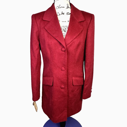 Tom Gutie Baby Alpaca Women’s Coat Size M Burgundy Peru Handcrafted Mid Length - Picture 3 of 21