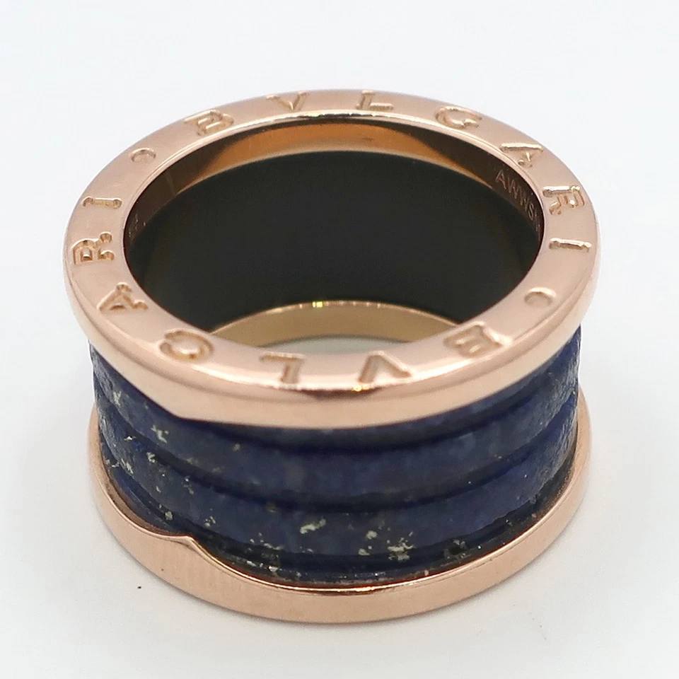 Anillo Bvlgari B Zero 1 Lapislázuli 750 Oro Rosa 18 K Auténtica Joyería #00286 Foto 2 de 4
