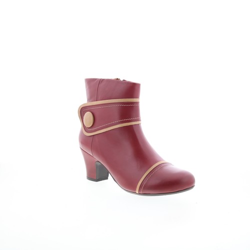 Miz Mooz Feisty Womens Burgundy Leather Zipper Ankle & Booties Boots 39 - Picture 2 of 8