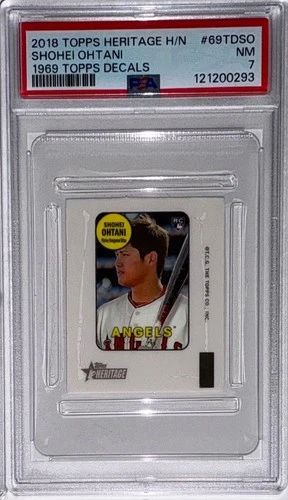 2018 Topps Heritage High Numbers Shohei Ohtani 1969 Decals Rookie RC PSA 7