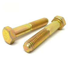 1/4"-20x2" Hex Cap Screws Grade L-9 Bolts USA Zinc Yellow Choose Qty 