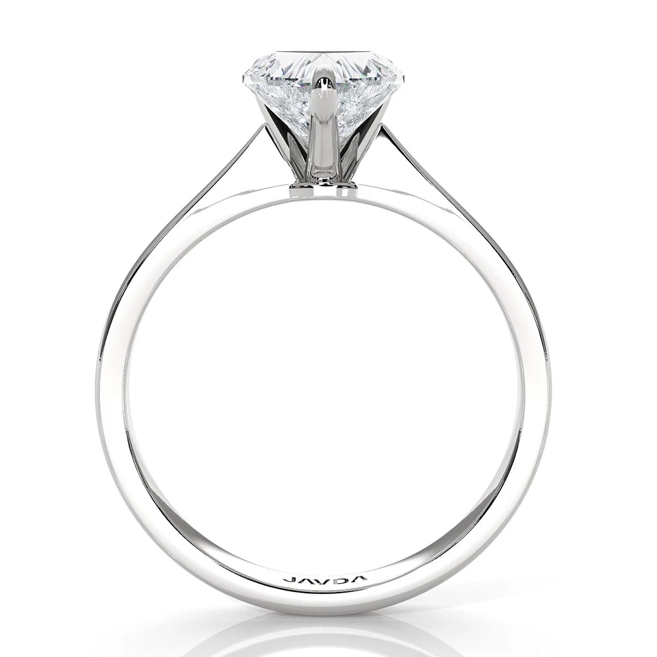 Anillo de compromiso de diamantes con corazón solitario Tapper de 2 mm GIA H SI1 de oro de 0,71 quilates Foto 2 de 4