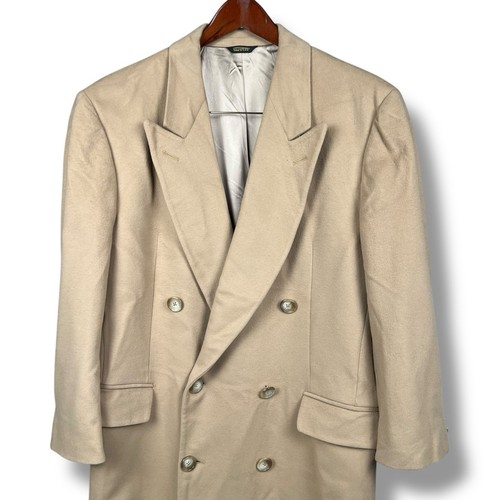 Loro Piana Peterborough Row 100% Cashmere Overcoat Double Breasted Beige - Picture 2 of 9