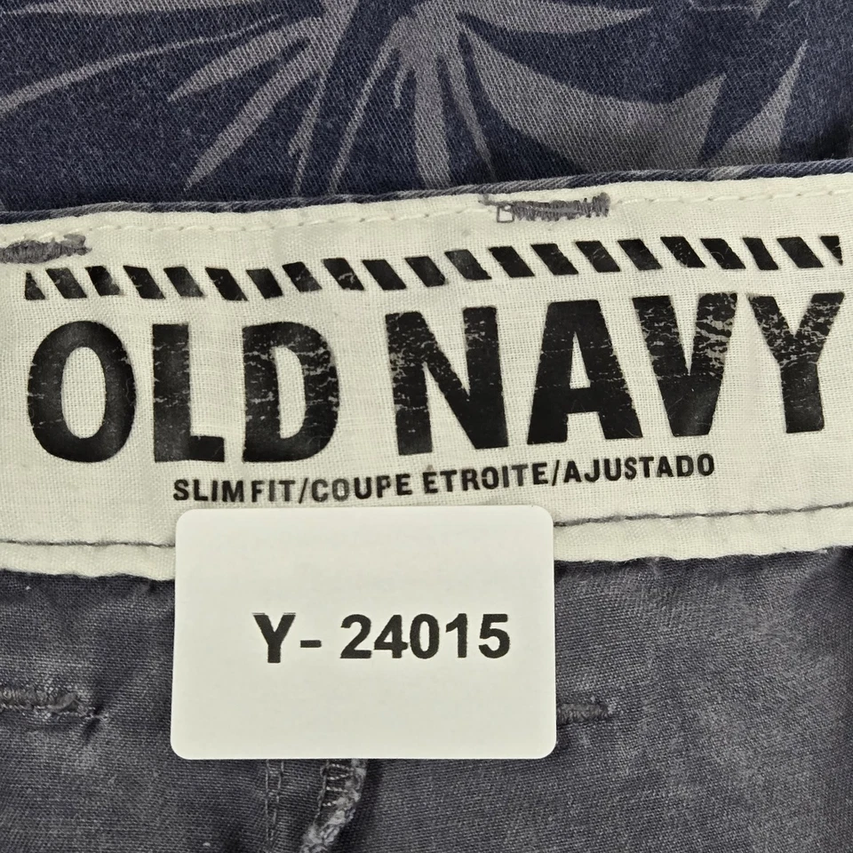 Pantalones Cortos Hombre Old Navy 36 Azul Floral Chino Calce Ajustado 9" Entrepierna Foto 2 de 4