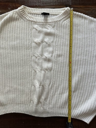 Suéter H&M para mujer L crema tejido con cable grueso de gran tamaño cuello redondo - Imagen 4 de 7