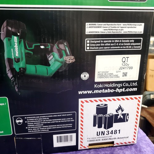💥BRAND NEW💥METABO HPT NT 1850DFT 18V 2AH COMPACT 18G CORDLESS BRAD NAILER KIT - Picture 12 of 18
