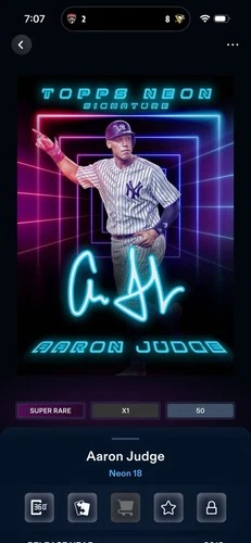 [DIGITAL CARD] TOPPS BUNT 2018 AARON JUDGE Super Rare Neon Signature 50cc