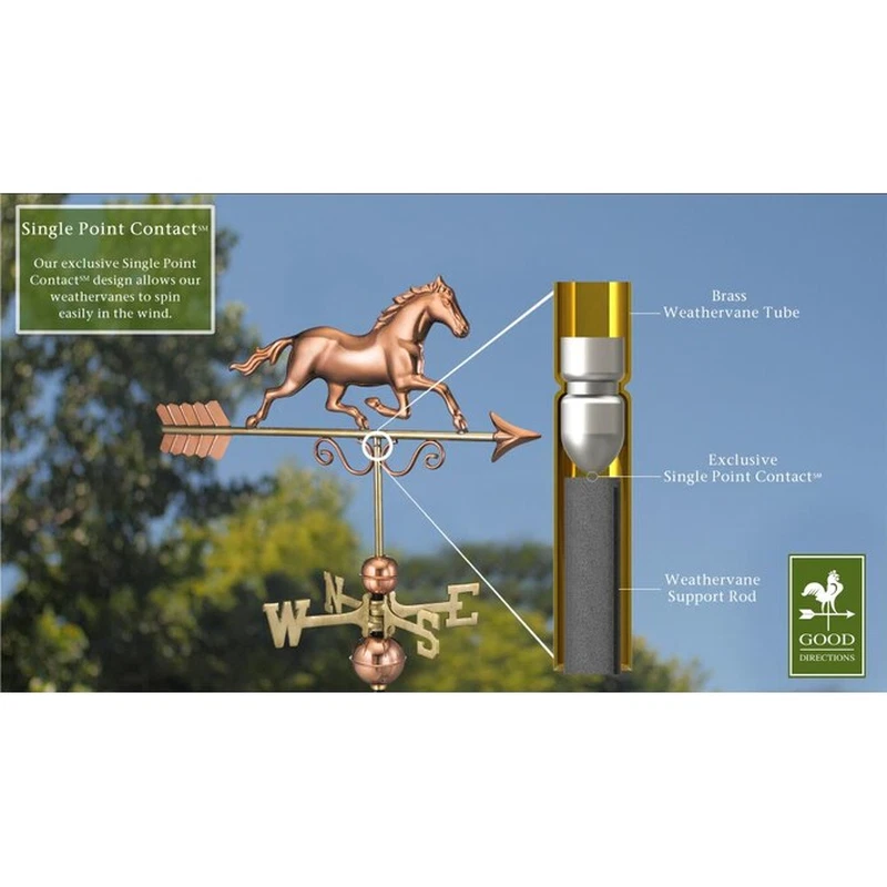 Copper Roof-Mount Horse Weathervane for Outdoor Decor - Image 3 of 4