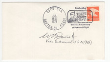 Admiral William V. Davis, Jr. Signed Cover FDC / Autographed Aviation Pioneer