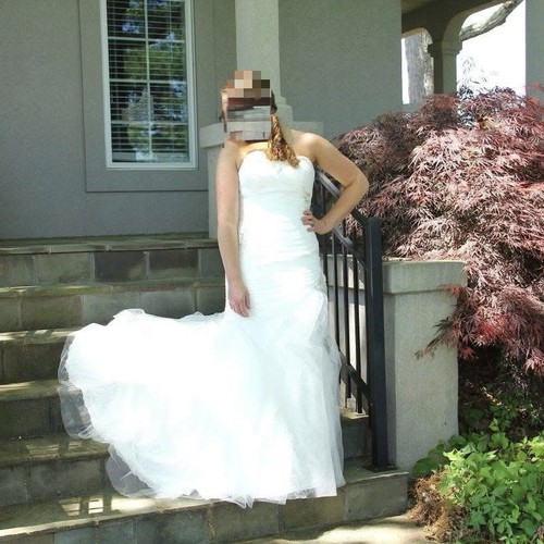Mori Lee/Madeline Gardner Sz 14 Wedding Dress, Mermaid/Fit-and-Flare, Beaded App - Picture 3 of 14