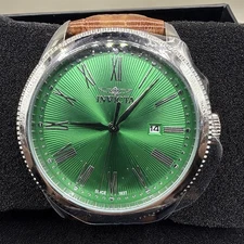 Invicta Men's Celestial 43mm Quartz Wrist Watch 47809 Brown Leather Band Green
