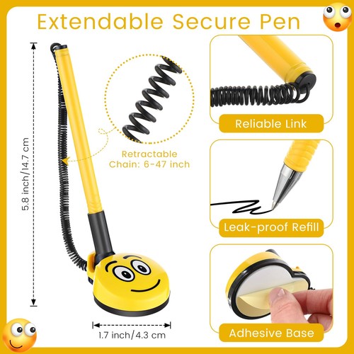 KosizZ 24 Pcs Secure Pen with Plastic Secure Cord and Pen Holder Adhesive Sec... - Picture 2 of 7