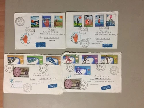 Four Hungary fdc-two sets with seven stamps each set