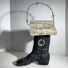 Vintage Genuine Rustic Cowboy Boot Birdhouse Western Farmhouse Decor