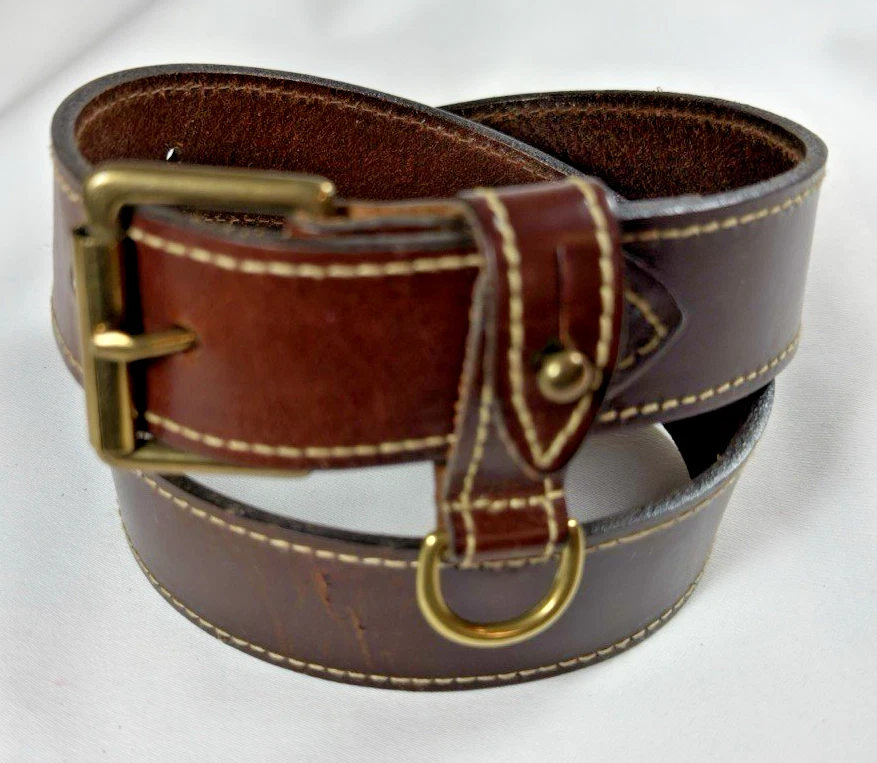 Cinturón de cuero curtido al aceite marrón Banana Republic de colección, hecho en Inglaterra - talla 30 Foto 3 de 4