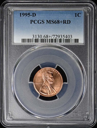 1995-D 1C Lincoln Cent (Modern) - Type 4 Memorial Reverse (Zinc) PCGS MS68+RD