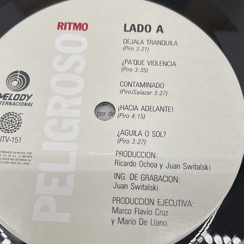Ritmo Peligroso LP Vinyl With Insert: 1988 Mexico, Excellent Cond, MITV-151 Rare - Picture 17 of 18