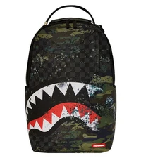 Sprayground T-Rex City Camo DLXSV Backpack Faux Leather Velour Laptop Compartmen
