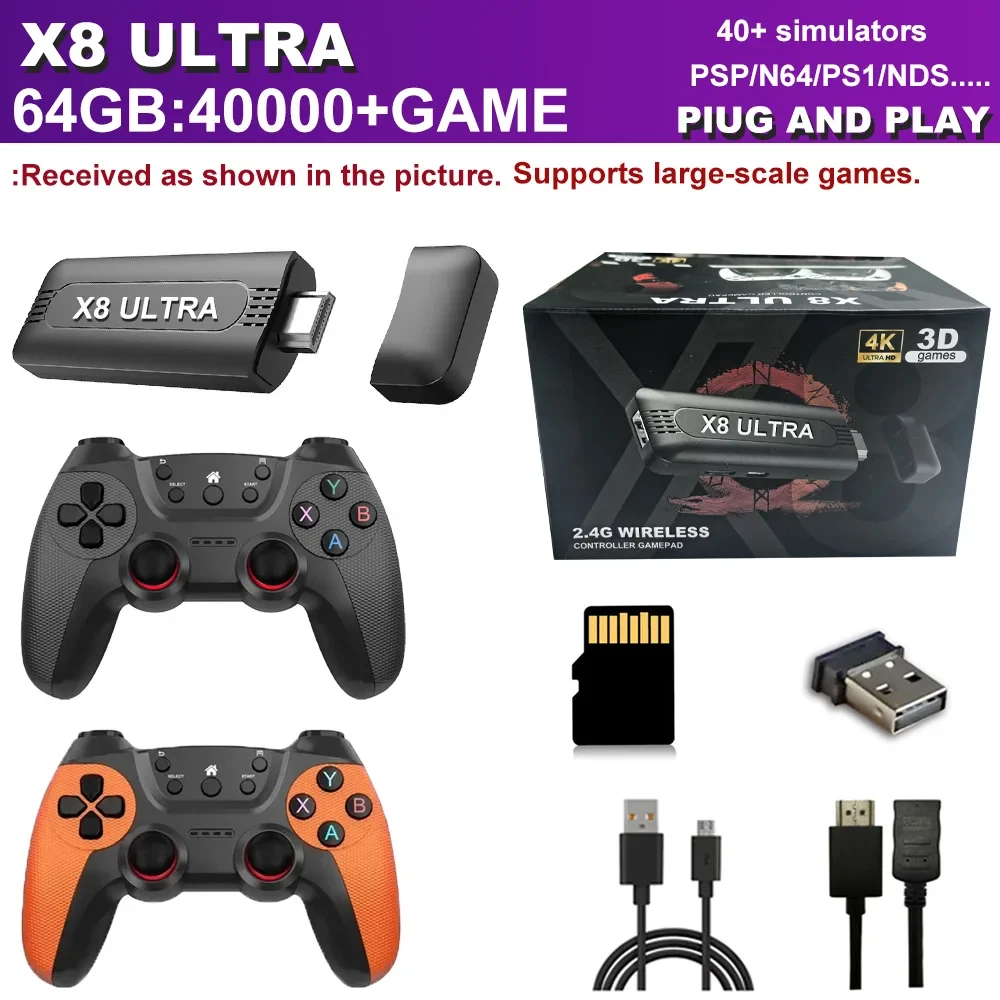 X8 Ultra Retro Video Game Console 50000 Games PS1 N64 PSP Plug & Play