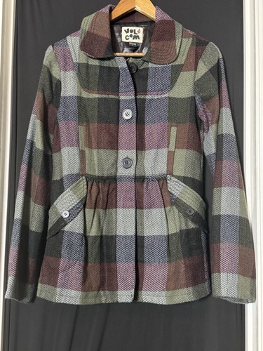 Vintage Y2K Volcom Plaid Jacket S Lined Coat Skater Scene Punk Wool Blend Bella - Picture 4 of 14