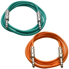 Seismic Audio - SATRX-2-2 Pack of 2' 1/4" TRS Male to 1/4" TRS Male Patch Cables