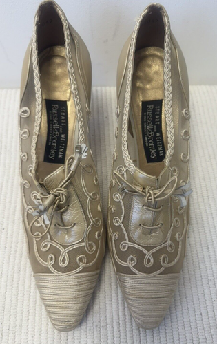 Stuart Weizmann Russel Bromley, Shoes, Size 5, Formal, Gold, Leather Mesh - Picture 10 of 10