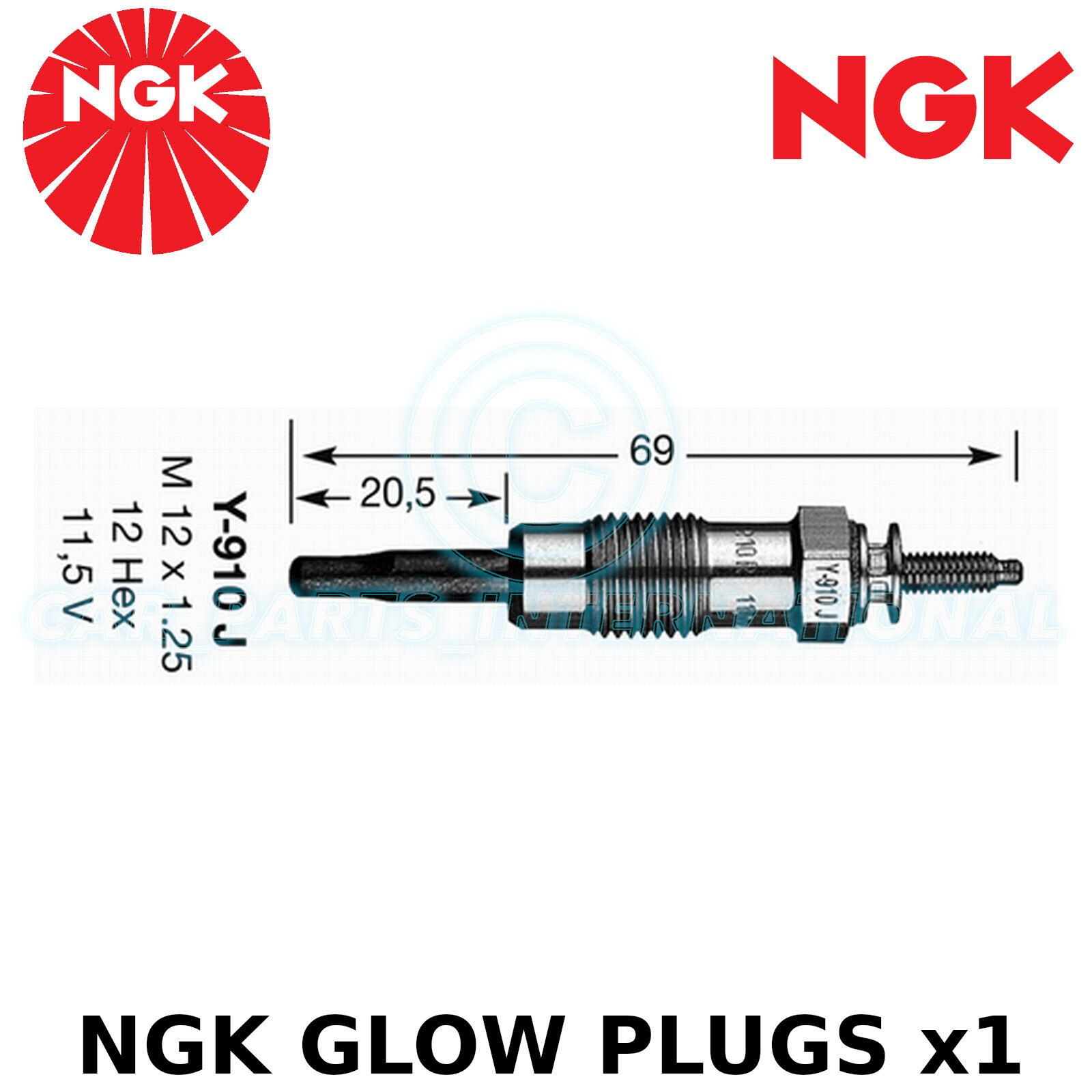 NGK Glow Plug - For Ford Escort Turnier MK IV Estate 1.8 D 1989-90