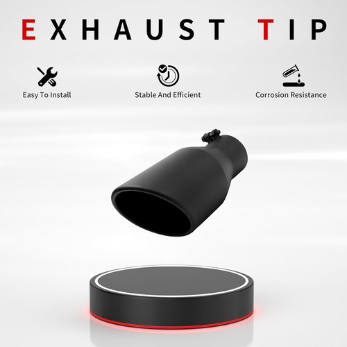 2.5Inch Exhaust Tip 2 1/2" Inlet 4" Outlet 9" Length Stainless Steel Exhaust Tip - Picture 8 of 9