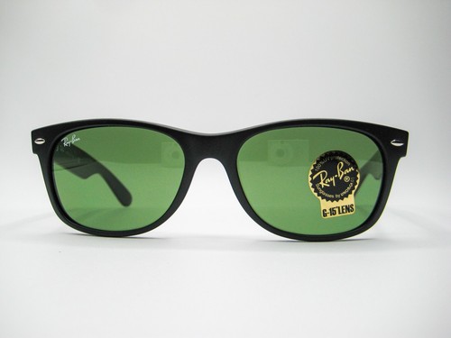New Authentic Ray Ban New Wayfarer RB 2132 6184/4E 55mm Black Green / Green - Picture 2 of 10