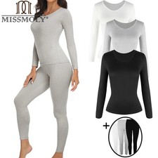 Women Thermal Underwear Base Layer Tops and Panties Soft Stretch Sets