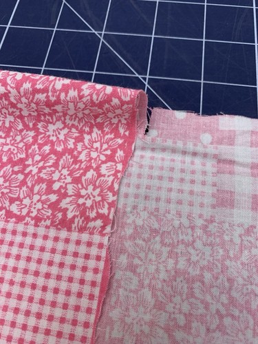 Vintage Patchwork Fabric Cheater Quilt Pink Gingham Check Dots Floral 1.5+ Yard - Picture 8 of 12