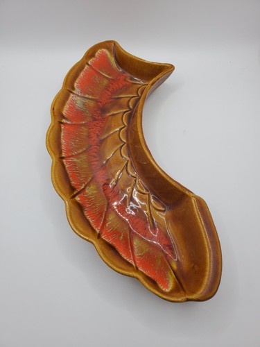 VTG California Pottery Brown Orange Drip Glaze Serving Set No Lazy Susan/Handle - Picture 19 of 19