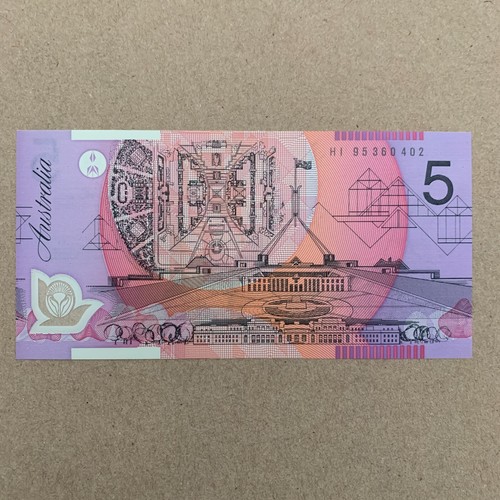 AUSTRALIA 5 DOLLARS 1995 POLYMER QUEEN Elizabeth II UNC MONEY Sidney QEII - Picture 3 of 5