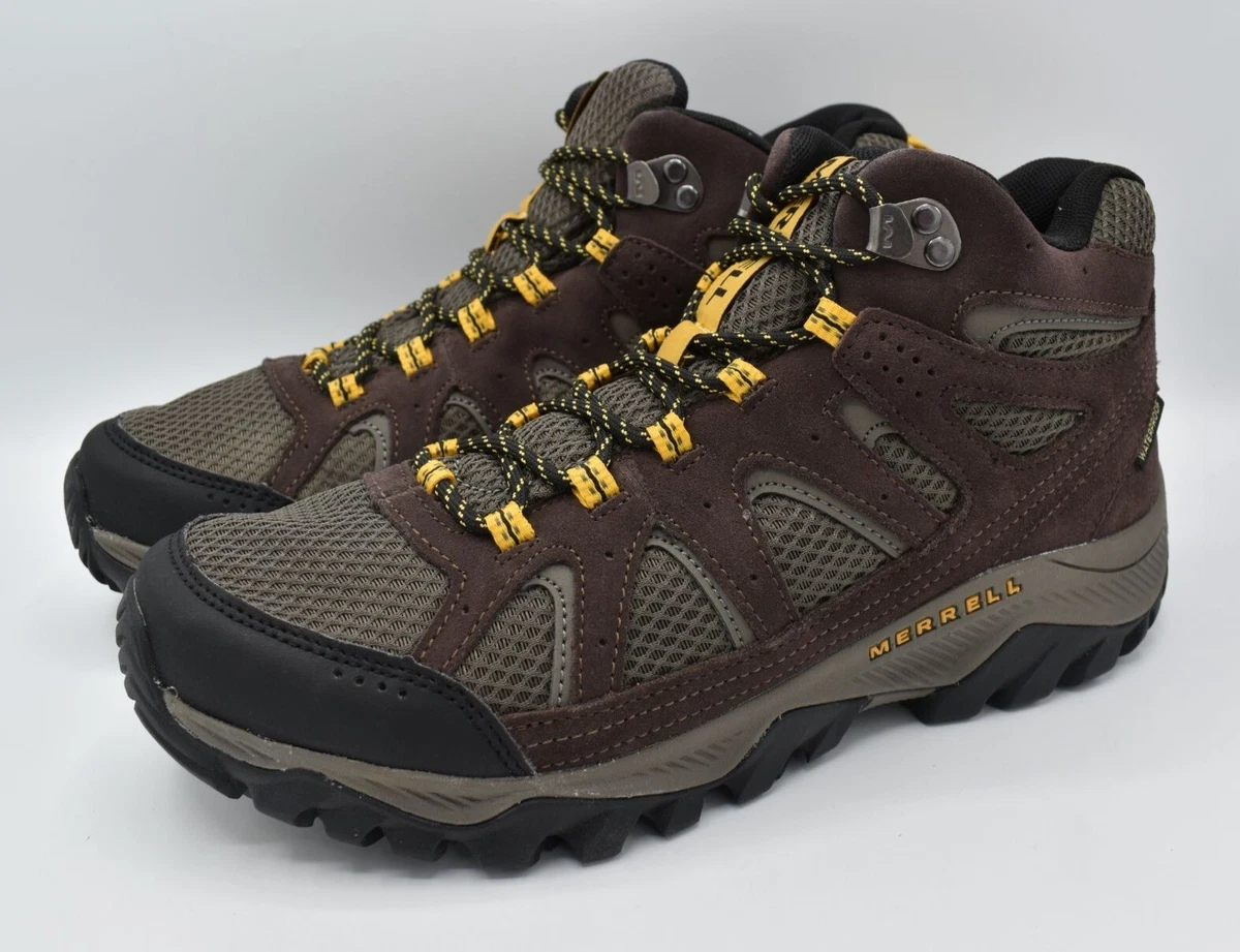 Merrell Fiery Gore Tex Mens Hiking Shoes Sz 9.5 Olive Drab Verde Lace Up Sneaker Merrell 9.5 US Hiking Shoes & Boots for Men for sale | eBay main image 4