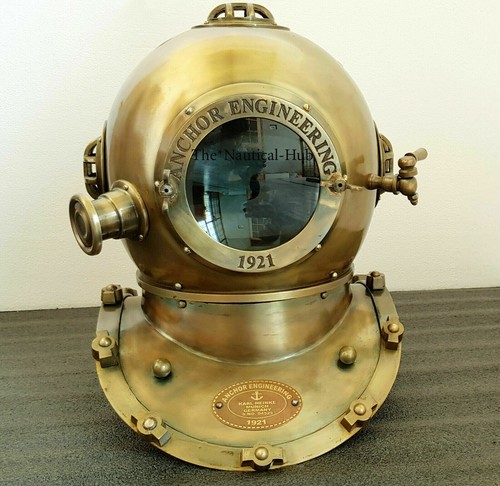 Anchor Diving Divers Helmet US Navy Mark V Steel & Aluminum Scuba Sea Helmet - Picture 3 of 4