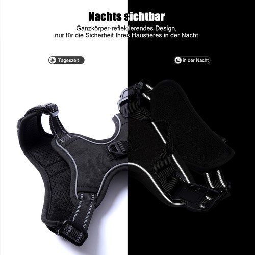 Hundegeschirr Anti-Zug No Pull Hunde Brustgeschirr reflektierend Atmungsaktiv DE - Bild 5 von 17